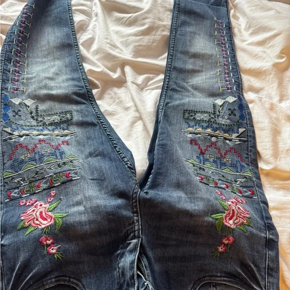 Desigual Multicolor Embroidered Straight Leg Jeans - Picture 5 of 5